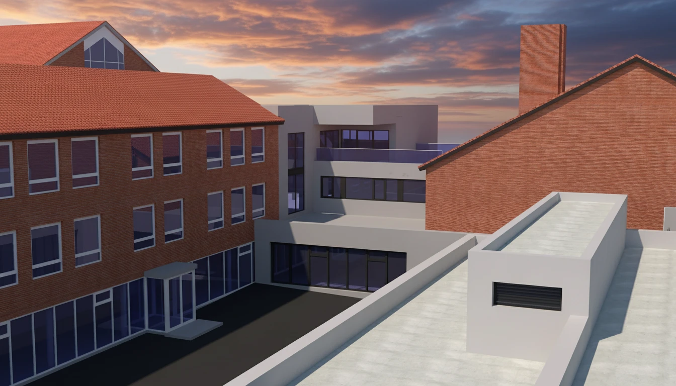 Gymansium Munster Innenhof von rechts